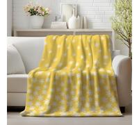 Horaldaily Spring Summer Flannel Blanket Throw, Yellow Watercolor Painting Flowers Soft Fuzzy Plush Cozy Fleece Blankets for Couch Sofa Bed Lounging, Ideal Gifts for Kids Adults Wife Self, 50x60
