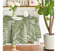 Horaldaily Spring Tablecloth 70×70 Inch Round, Green Plants Wild Fern Washable Table Cover for Party Picnic Dinner Decor