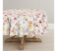 Horaldaily Spring Tablecloth 70×70 Inch Round, Pink Lavender Watercolor Flowers Washable Seasonal Table Cover for Party Picnic Dinner Decor