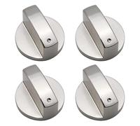 HORAN HOQI Cooker Knobs Gas Hob Knob Replacement -Universal 6mm Metal Gas Cooker Control Knobs, 4 Pcs Silver Stove Switch Adaptors for Kitchen Cooktop Oven & Gas Hob