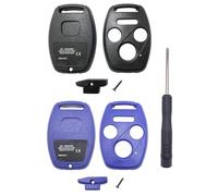 Horande No Cutting Replacement Key Fob Cover fits for Honda 2003-2012 Accord 2006-2013 Civic EX 2009-2015 Pilot 2005-2006 CR-V Keyless Entry Remote Key Fob Shell (Black+Blue)