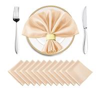 Horbaunal 16 Pack Peach Satin Napkins 20 x 20 Inch, Square Soft Table Dinner Napkins, Silky Cloth Napkins Table Decoration for Weddings Banquets Parties