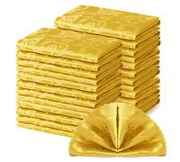 Horbaunal 24 Pack Damask Cloth Napkins 17 x 17 Inch, Gold