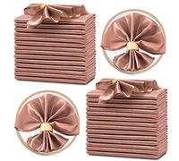 Horbaunal 30 Pack Rose Gold Satin Napkins 20 x 20 Inch, Square Soft Table Dinner Napkins, Silky Cloth Napkins Table Decoration for Weddings Banquets Parties