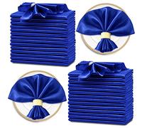 Horbaunal 30 Pack Royal Blue Satin Napkins 17 x 17 Inch, Square Soft Table Dinner Napkins, Silky Cloth Napkins Table Decoration for Weddings Banquets Parties