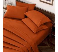 Horbaunal Burnt Orange Queen Size Sheet Set - 6 Piece Luxury 1800 Thread Count Bedding Sheets & Pillowcases - 16 Inch Deep Pocket Microfiber Bedding Set - Soft & Wrinkle Bed Sheets