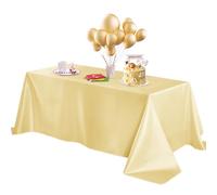 Horbaunal Light Gold Satin Tablecloth 60 x 102 Inches Rectangle Table Cloth Bright Silky Table Cover Overlay Dining Tablecloths for Wedding Party Banquets