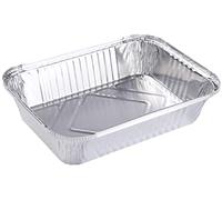 HorBous Aluminium Foil Trays with Lids (20x22x5.4cm, 1000ml), Modern Style, Baking Pan, 20 Pcs, Silver