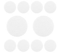 Hordion 10 Pcs 7 Count 3 inch Mesh Plastic Canvas Circles Sheets, Blank Needlepoint Canvas for Embroidery, White Cross Stitch Plastic Mesh for DIY, Crochet Projects, Yarn Crafting, Knit, Needlework