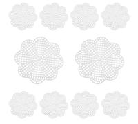 Hordion 10 Pcs 7 Count 3 inch Mesh Plastic Canvas Flower Sheets, Blank Needlepoint Canvas for Embroidery, White Cross Stitch Plastic Mesh for DIY, Crochet Projects, Yarn Crafting, Knit, Needlework