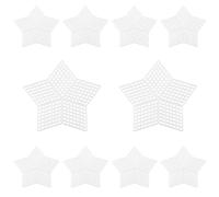 Hordion 10 Pcs 7 Count 3 inch Mesh Plastic Canvas Star Sheets, Blank Needlepoint Canvas for Embroidery, White Cross Stitch Plastic Mesh for DIY, Crochet Projects, Yarn Crafting, Knit, Needlework