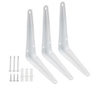 Hordion 12 Pack White Shelf Brackets 6 Inch, Heavy Duty L Bracket Right Angle Bracket Wall Mount Corner Brace for Floating Shelves Brack (6" x 5")