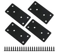 Hordion 12pcs Flat Mending Plate, 3.9" x 1.9" Stainless Steel Bracket Metal Straight Brace Fixing Joining Plate for Wood Furniture Shelves Fastening