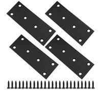 Hordion 12pcs Flat Mending Plate, 5" x 1.9" Stainless Steel Bracket Metal Straight Brace Fixing Joining Plate for Wood Furniture Shelves Fastening