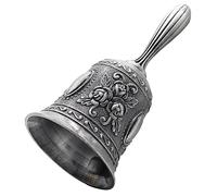 Hordion 2 Inch Small Hand Bell for Adults Seniors, Vintage Customer Service Bell Ornaments, Nurse Call Bell for Elderly Patients at Home, Cat Dinner Bell for Church Wedding Bedside (Antique Silver)