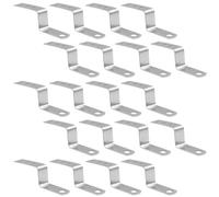 Hordion 20 pcs Silver 1 Inch Metal Z Shape Picture Frame Braces Bracket, Furniture Support Shelf Brackets Fastener with Screws, Z Shaped Corner Bracket for Wood Shelves