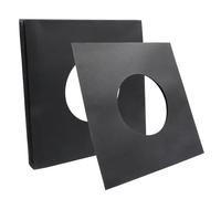 Hordion 20Pcs 7 inch Vinyl Record Jackets LP Sleeves Anti-Static, 110gsm Vinyl Record Inner Sleeves Poly Lined Cardboard Album Cover with Clear Window, Black