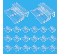 Hordion 20pcs Aquarium Lid Clip, 10mm Clear Acrylic Fish Tank Lid Holder Aquarium Glass Cover Clips for Rimless Aquarium Fish Tank