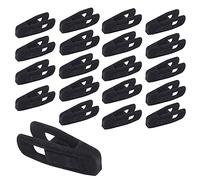 Hordion 20Pcs Black Velvet Hangers Clips, Strong Finger Flocked Clips, Felt Hangers Clips, Pants Hangers Skirt Hangers Velvet Clips for Thin Felt Hangers (Black)