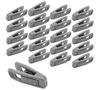 Hordion 20pcs Grey Velvet Hangers - Strong Flocked Clips, Felt Hangers for Pants & Skirts