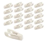 Hordion 20Pcs Ivory Velvet Hangers, Strong Flocked Clips, Felt Hangers for Thin Pants & Skirts