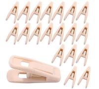 Hordion 20Pcs Velvet Hangers Clips, Strong Finger Clip Non-Slip Pants Hangers, Light Pink
