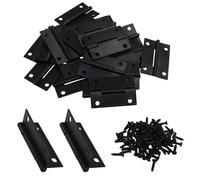 Hordion 24 Pack Folding Butt Hinge, 1-1/2" Cabinet Gate Closet Door Hinge Black Furniture Hardware with Mounting Screws for Home Projects