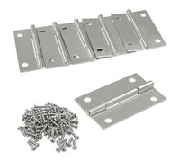 Hordion 24 Pack Folding Butt Hinge, 1-1/2" Cabinet Gate Closet Door Hinge Silver Furniture Hardware with Mounting Screws for Home Projects