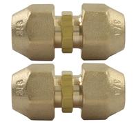 Hordion 2PCS 3/8" Copper Pipe Extension Joint Connectors, Free Welding Pipe Coupler Adapters with Flare Nuts and Connectors for Butt Copper Tube Diameter