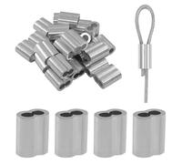 Hordion 30pcs 3/16" Cable Crimp Sleeves, Crimping Loop Sleeve Double Barrel Wire Rope Sleeves 5mm