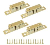 Hordion 4 Pack Double Ball Tension Roller Catch Latch, 67mm Solid Brass Adjustable Cabinet Door Catch for Cabinet Closet Drawers Furniture