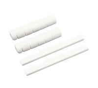 Hordion 4Pcs Bone Guitar Nut and Saddle Kit - 48mm Guitar Nut - 76mm Bone Saddle - Real Bone Acoustic Guitar Parts, Acoustic Guitar Nut, Acoustic Guitar Bridge Saddle for Acoustic Guitar Replacement