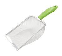 Hordion Cat Litter Scoop Stainless Steel Mesh Scooper, Non-Stick Coated Metal Litter Shovel Fine Sand Litter Scooper for Litter Box Kitten Pooper Lifter, Green