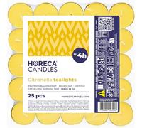 Horeca Candles - Citronella Tealight Candles - Set of 25 Scented Candles - Burning Time 4 Hours - Outdoor Tea Lights, Balcony, Picnic, Camping