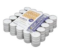 Horeca Candles - Tealight Candles - White Wax - 4 Hours Burn Time - Pack of 100 Unscented Long Lasting Tea Lights - 3.8 x 1.5 cm