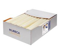 Horeca Candles - Unscented Ivory Taper Candles - 10 Inch - Set of 50 Smokeless & Dripless Dinner Candlesticks - 8 Hour Burn Time - Premium European Quality for Home Decor, Restaurant, Wedding, Party