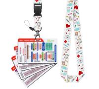 Horee Advanced Cardiac Life Support ACLS Badge Reference Cards with Nurse Print Lanyard, Nursing Badge Buddy for Emergency Critical Care ICU RN