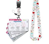 Horee Hemodynamic Monitoring Badge Buddy with Printed Lanyard, ICU Critical Care Nursing Quick Badge Reference Cards RN