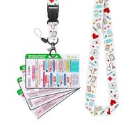 Horee Pediatric Advanced Life Support Badge Reference Cards with Nurse Print Lanyard, PALS Badge Buddy for Emergency Critical Care RN