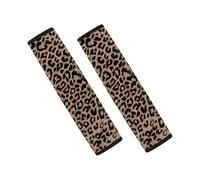Horeset Brown Leopard Print 2 Pcs Set Novelty Seat Belt Cover, Starry Sky Seat Belt Shoulder Pad Neck Cushion Protector for Most Sedan SUV Trucks