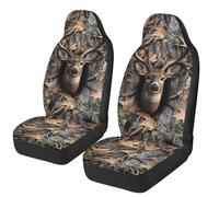 Horeset Camo Deer Hunting Car Seat Covers Set for Men Women, 2 Piece High Back Car Seat Cover Auto Accessories Fit SUV Truck Vehicle