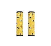 Horeset Little Bee Yellow Print 2 Pcs Refrigerator Door Handle Cover, Appliance Handle Cover for Resistant Fridge Stove Door Handle Knob Protector