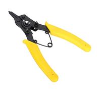 Horett 4 in 1 Circlip Pliers 4 in 1 Snap Ring Pliers Internal External Combination Tool Plastic Handle Rust Proof with 3 Circlips for Straight Inner Outer Curved Clips