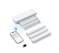 Horett A4 Portable Thermal Transfer Printer Wireless USB Connect with Mobile Computer 56mm 77mm 107mm 210mm 216mm US Letter A5 Paper Size for Office School Compatible with Window (W-1)