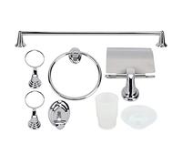 Horett Bathroom Hardware Set Stainless Steel Wall Mounted | Towel Rack, Toilet Paper Holder, Cloth Hook, Rustproof Metal, Home Washroom Storage, Screw and Plug Fitting