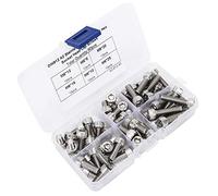 Horett Cap Screw Set Socket Head Screw Hex Socket 60Pcs M6 Stainless Steel A2-70 6 Types German Standard Fasteners with Transparent Plastic Box for Electronics Industry