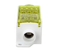 Horett Din Rail Terminal Block Junction Box, Single Pole 250A 690V Power | Flame Retardant PA66 Shell, Brass Connector, for Distribution Cabinet & High Voltage Cabinet, 1x120mm² Input