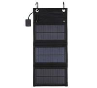 Horett Foldable Solar Panel 15W IP65 Monocrystalline 42.2 X 18.1cm | Silicon PET Fabric, IP65 , USB 5V, LED Indicator, Hiking, Laptop Car Battery Use, Solar Charger