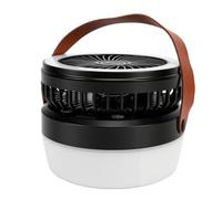 Horett Portable Solar Camping Light Fan with 4 Dimming Levels Great for Emergency and Outdoor Use (Black)