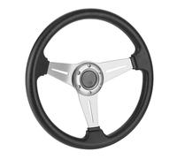 Horett Steering Wheel Drifting Sport 14in Aluminum Alloy Universal (Silver) | Aluminum Alloy, PU Grip, Car Interior Upgrade, Drifting Use, Universal Hub Adapter Fit, Easy Mounting, Durable